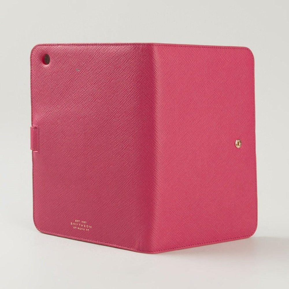 Smythson Of Bond Street Raspberry Pink Ipad Cover & Folder
